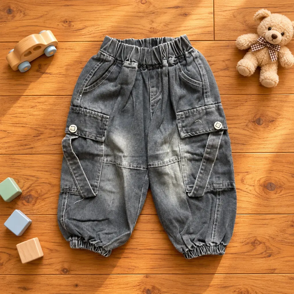 Cozy Charcoal Cargo Joggers on Wood_set4.webp