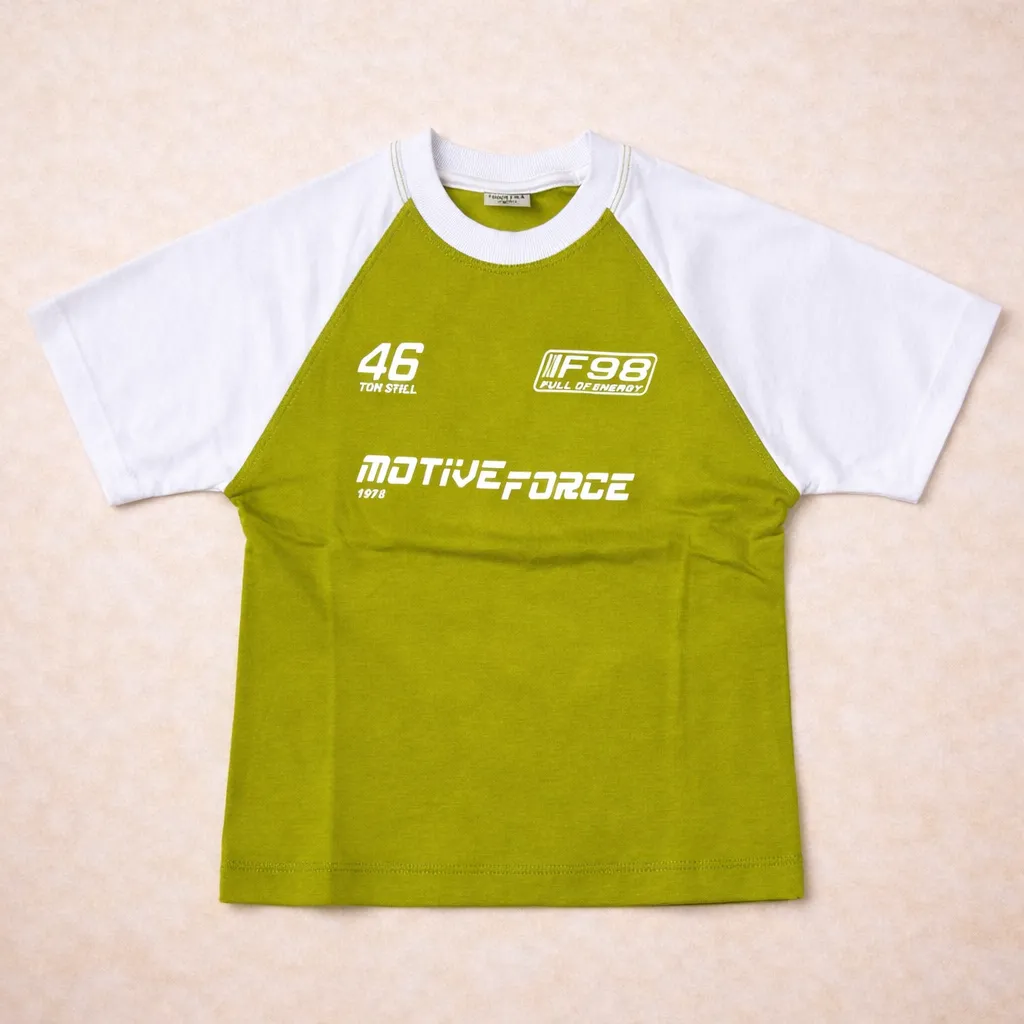 Lime green raglan T-shirt with logo.webp