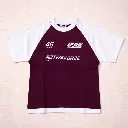 Sports-inspired T-shirt flat lay.webp