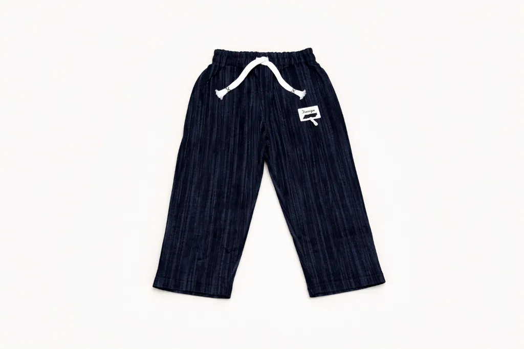 Navy blue pinstriped corduroy pants.webp