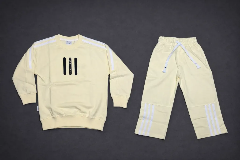 Kids Full Sleeve Co-ord Set | Navy Blue & Off White | Unisex | Ages 1–5 Years