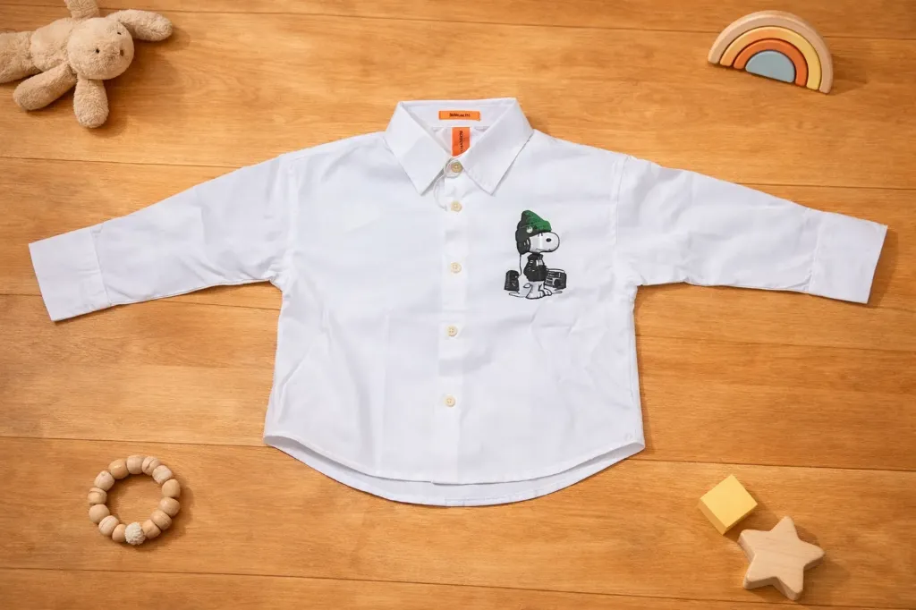 [mkw00500301] Imp Printed Shirt - White (1 Y)
