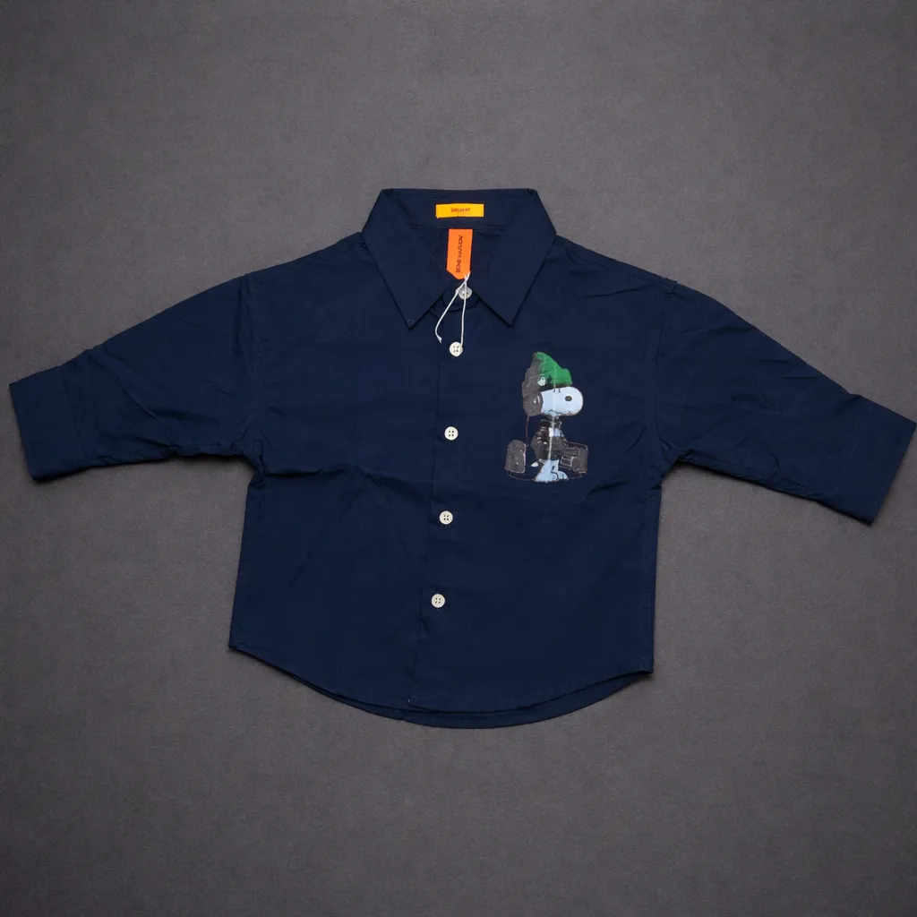 [mkw00500321] Imp Printed Shirt - Blue (1 Y)
