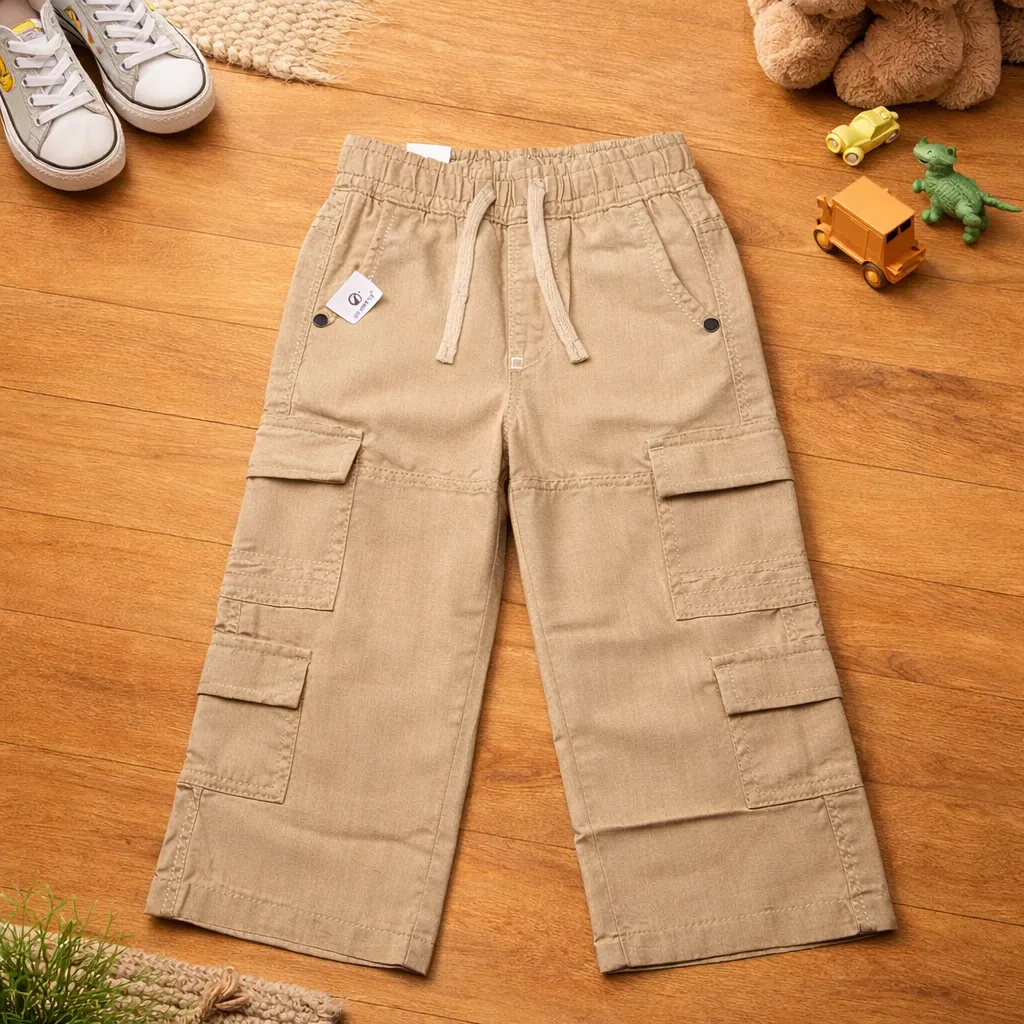 Kids Linen Pants - Sandal Beige | Unisex | Ages 1–5 Years