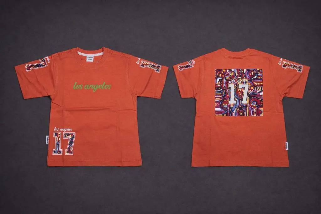 5 Sleeve T-Shirt -los Angel orange, Off -white