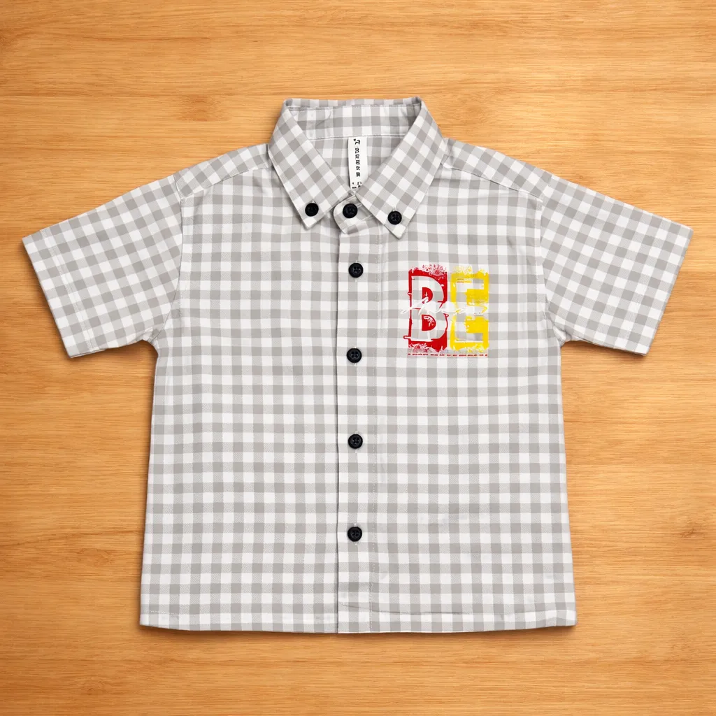 Boys Boxy Checked Printed Shirt  | Ages 1–5 Years