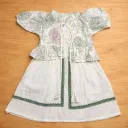 Girls Floral Dress with Sheer Overlay – Green (Ages 1–3 Years)