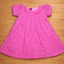 Girls Textured Party Dress – Bright Pink (Ages 4–6 Years)