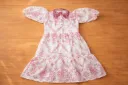Girls Floral Party Dress – Pink & White (Ages 4–6 Years)
