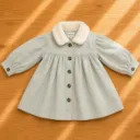 Girls Peter Pan Collar Dress – Pista Green (Sizes XS, S, M, L & XL)