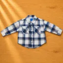 Boys Checkered Cotton Shirt – Blue (Ages 1–5 Years)