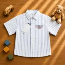 Boys Boxy Stripe Shirt - Blue (Ages 1–6Y)